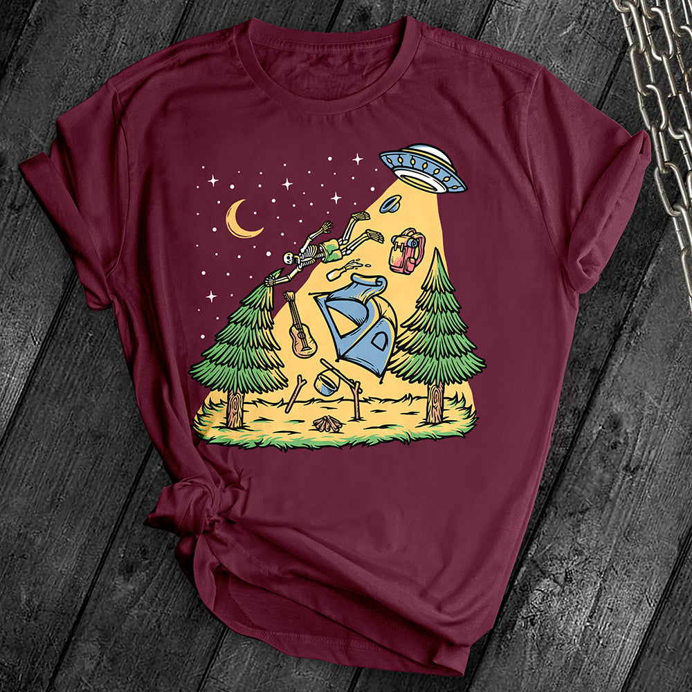 Skeleton UFO Abduction Tee