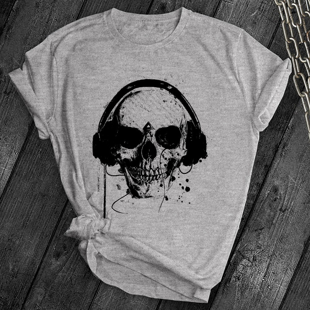 Skull Headphones Music Tee