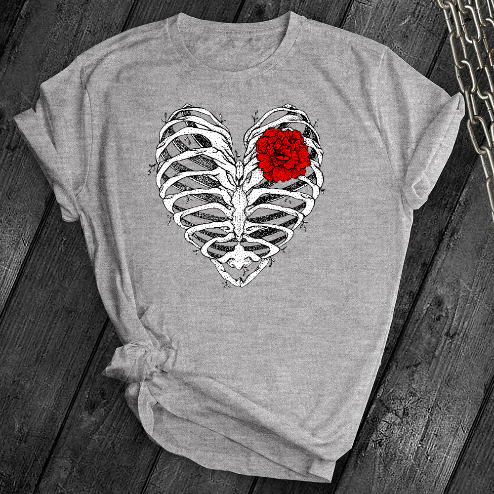 Heart Rib Cage Rose Tee