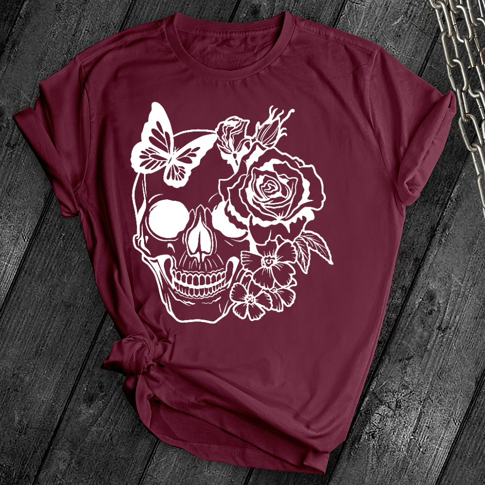 Simple Flower Sugar Skull Tee