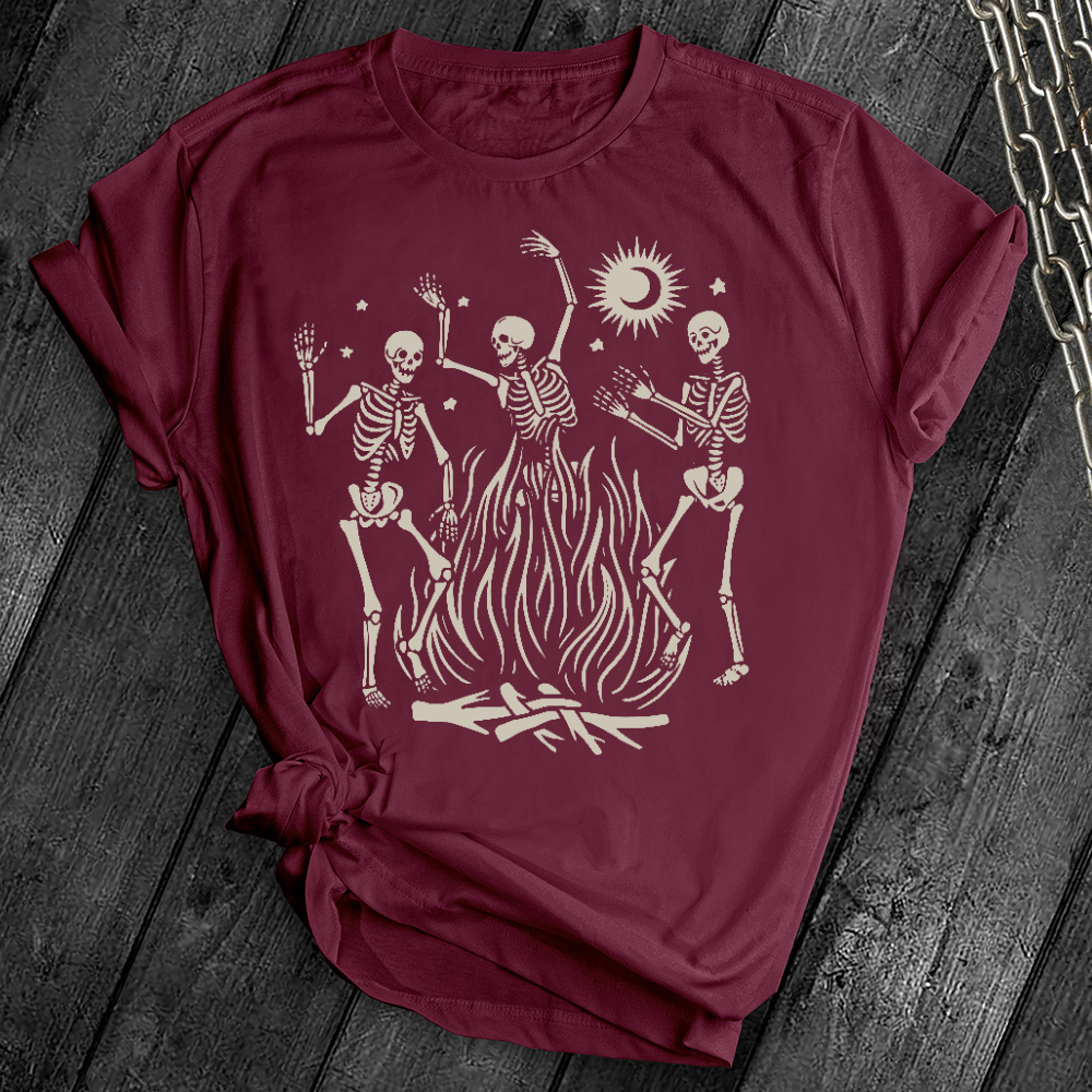 Campfire Dancing Skeletons Tee