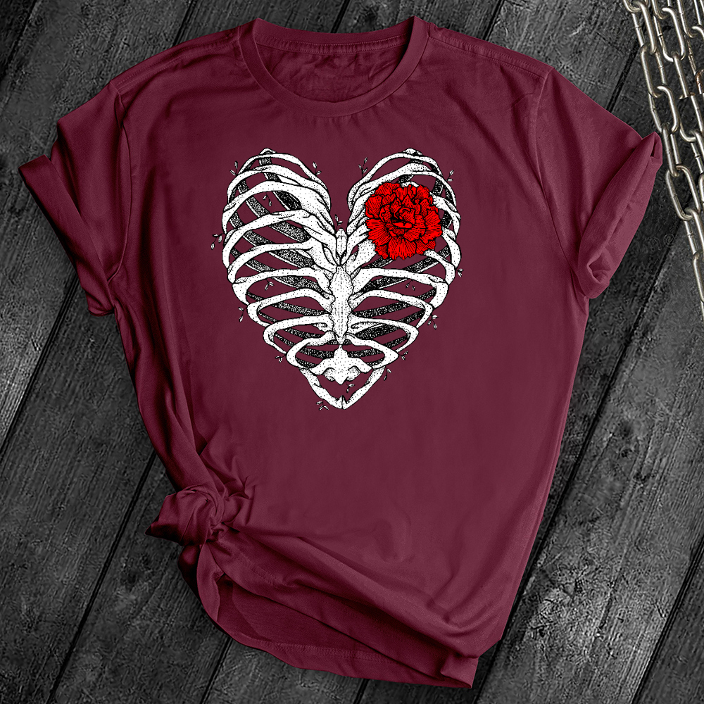 Heart Rib Cage Rose Tee