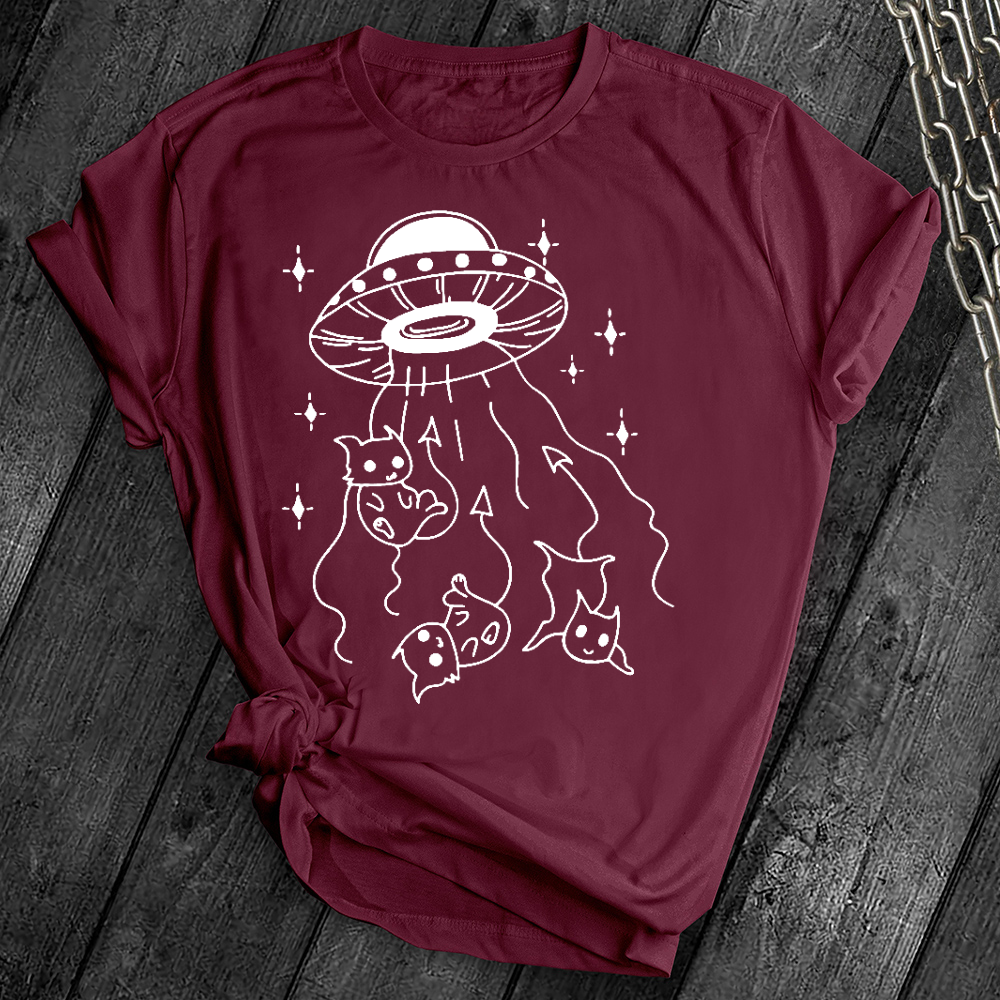 Alien Abduction Cats Tee