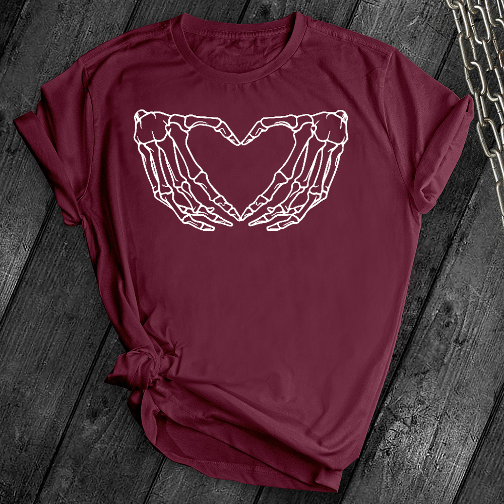 Skeleton Heart Hands Tee