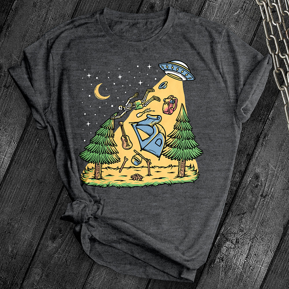 Skeleton UFO Abduction Tee