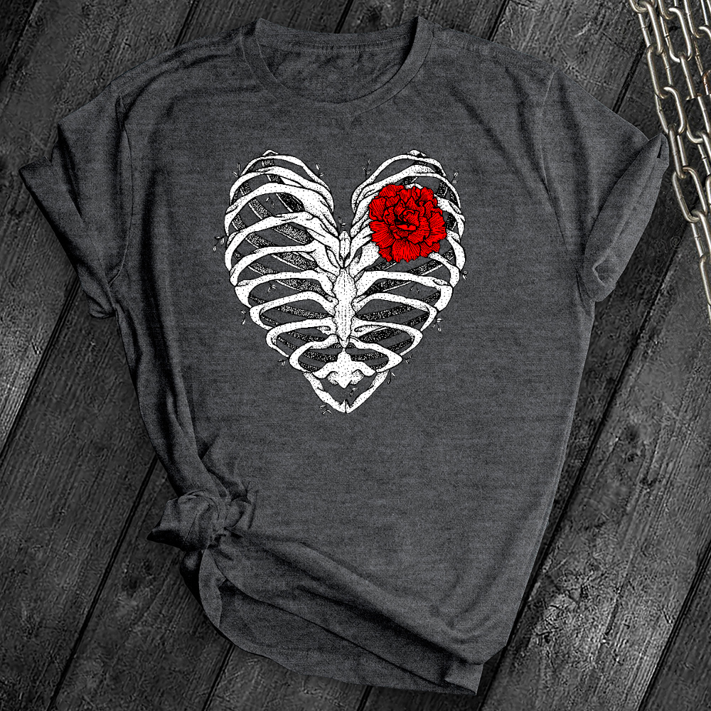 Heart Rib Cage Rose Tee