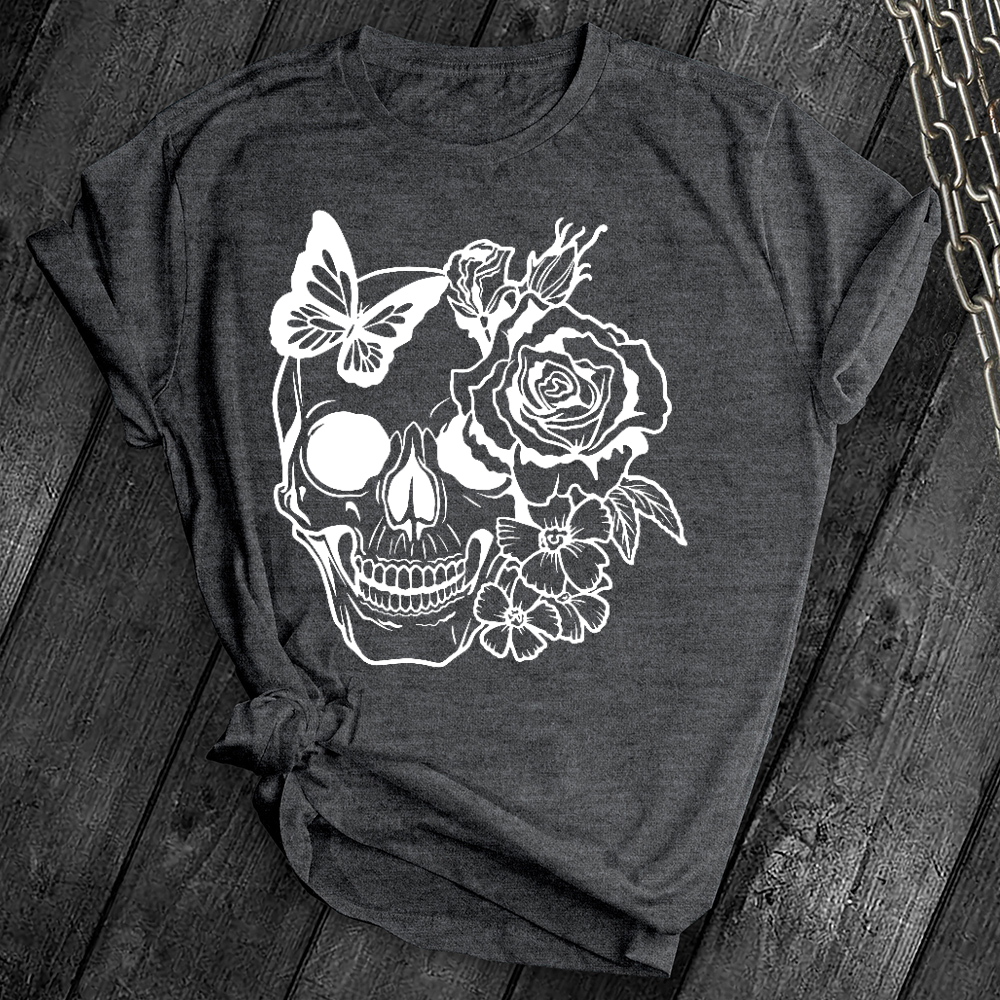 Simple Flower Sugar Skull Tee