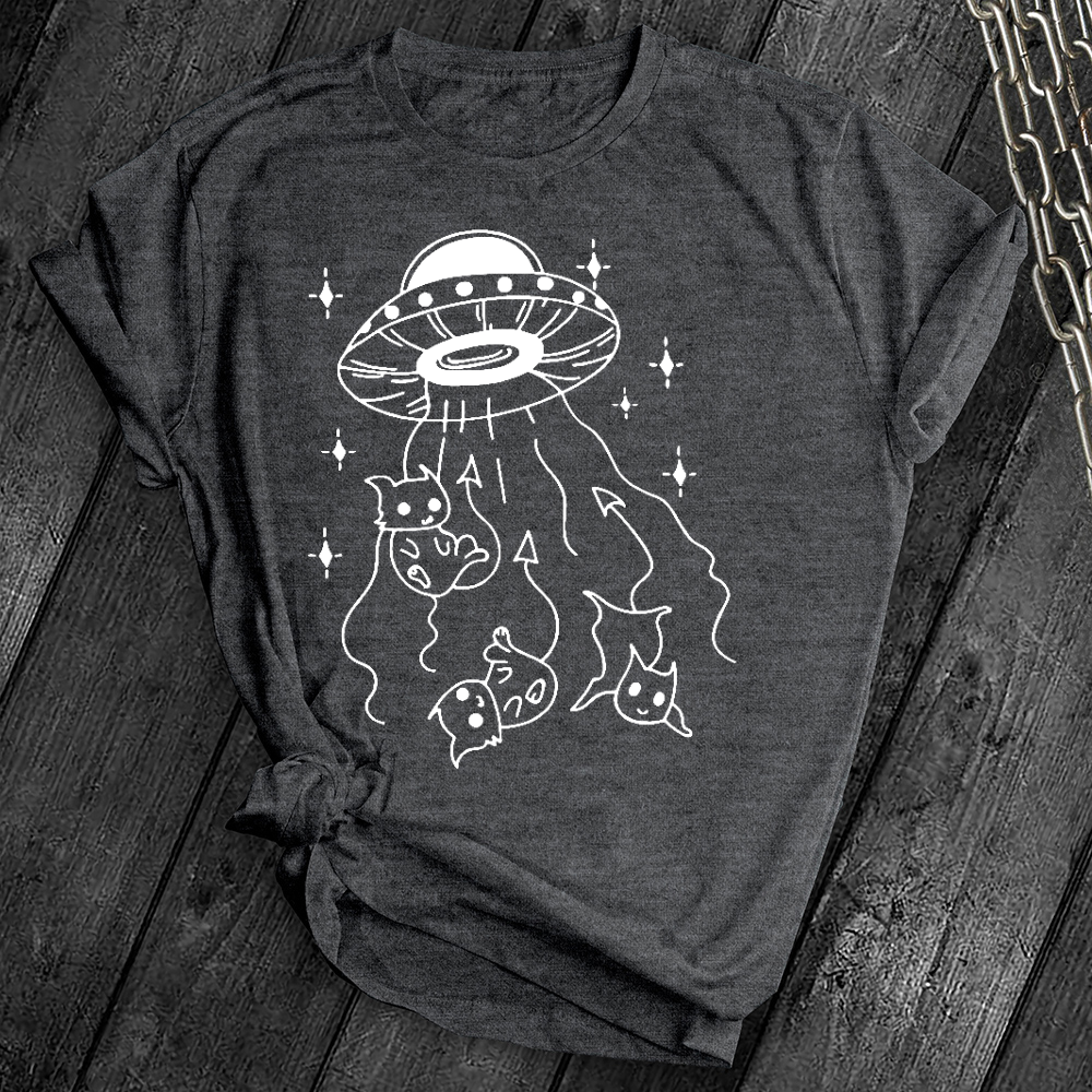 Alien Abduction Cats Tee