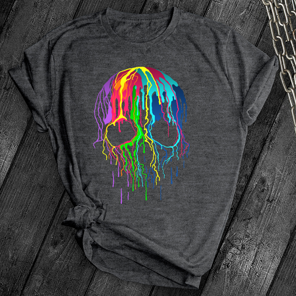 Rainbow Drip Skull Tee