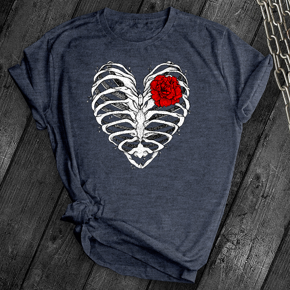 Heart Rib Cage Rose Tee