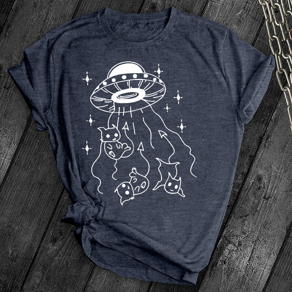Alien Abduction Cats Tee
