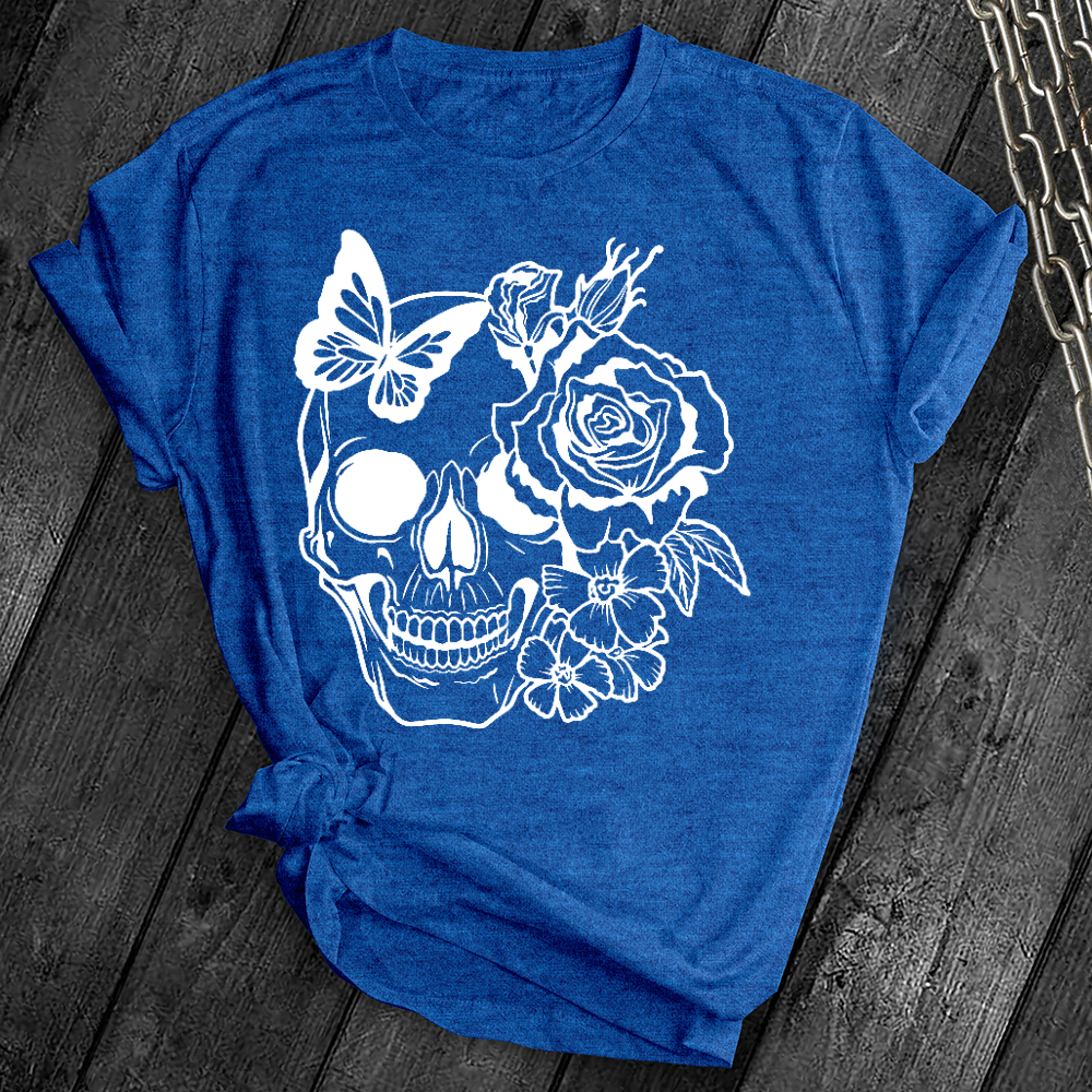 Simple Flower Sugar Skull Tee