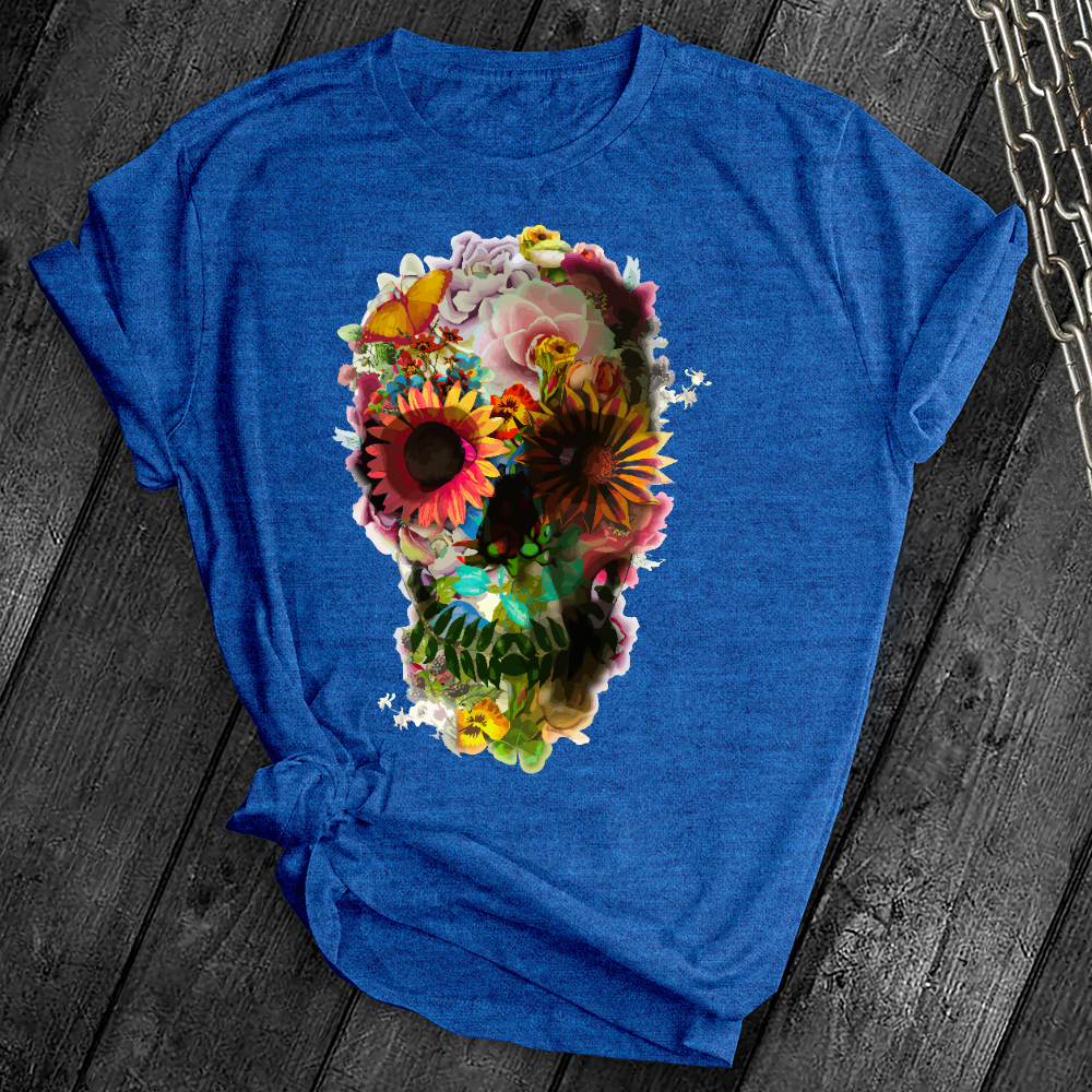 Floral Sugar Skull Cute Tee