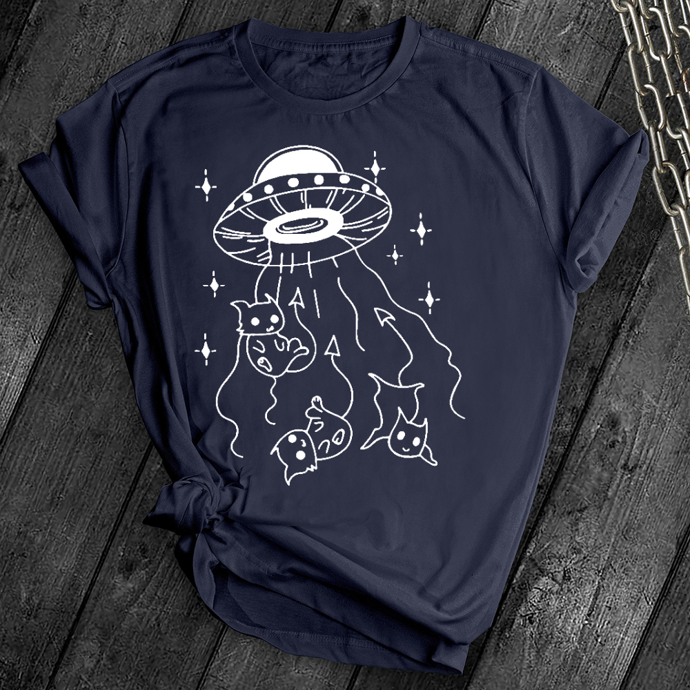 Alien Abduction Cats Tee