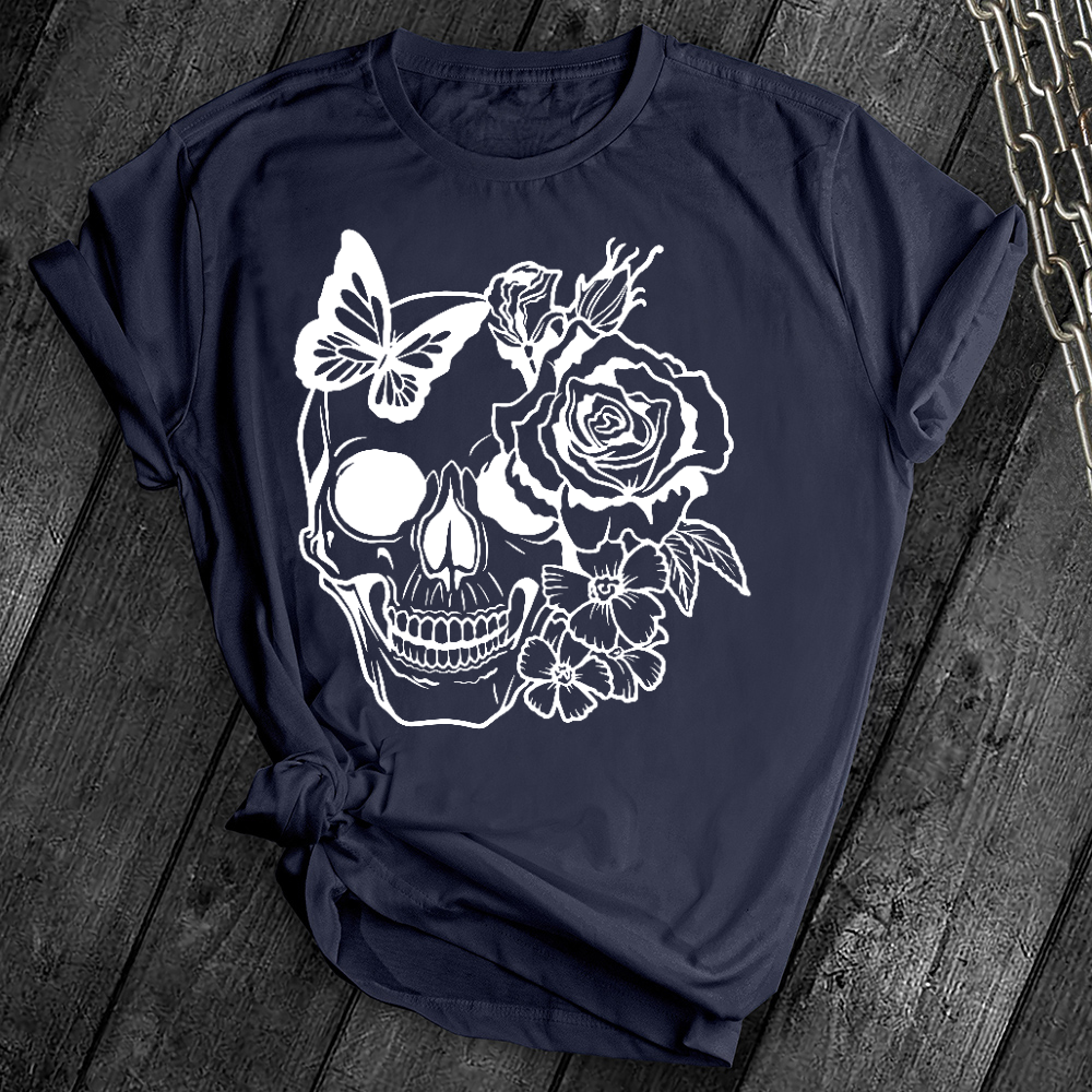 Simple Flower Sugar Skull Tee