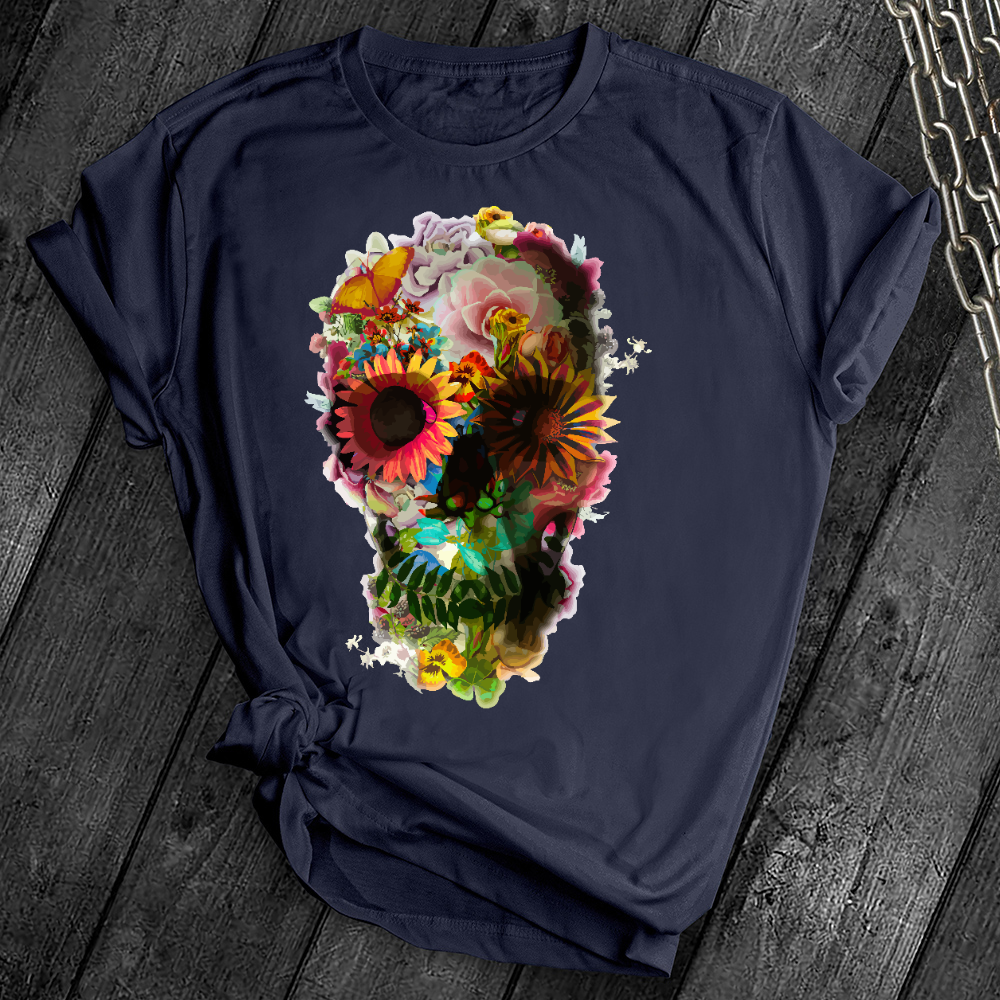 Floral Sugar Skull Cute Tee