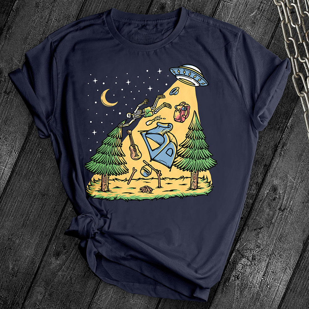 Skeleton UFO Abduction Tee