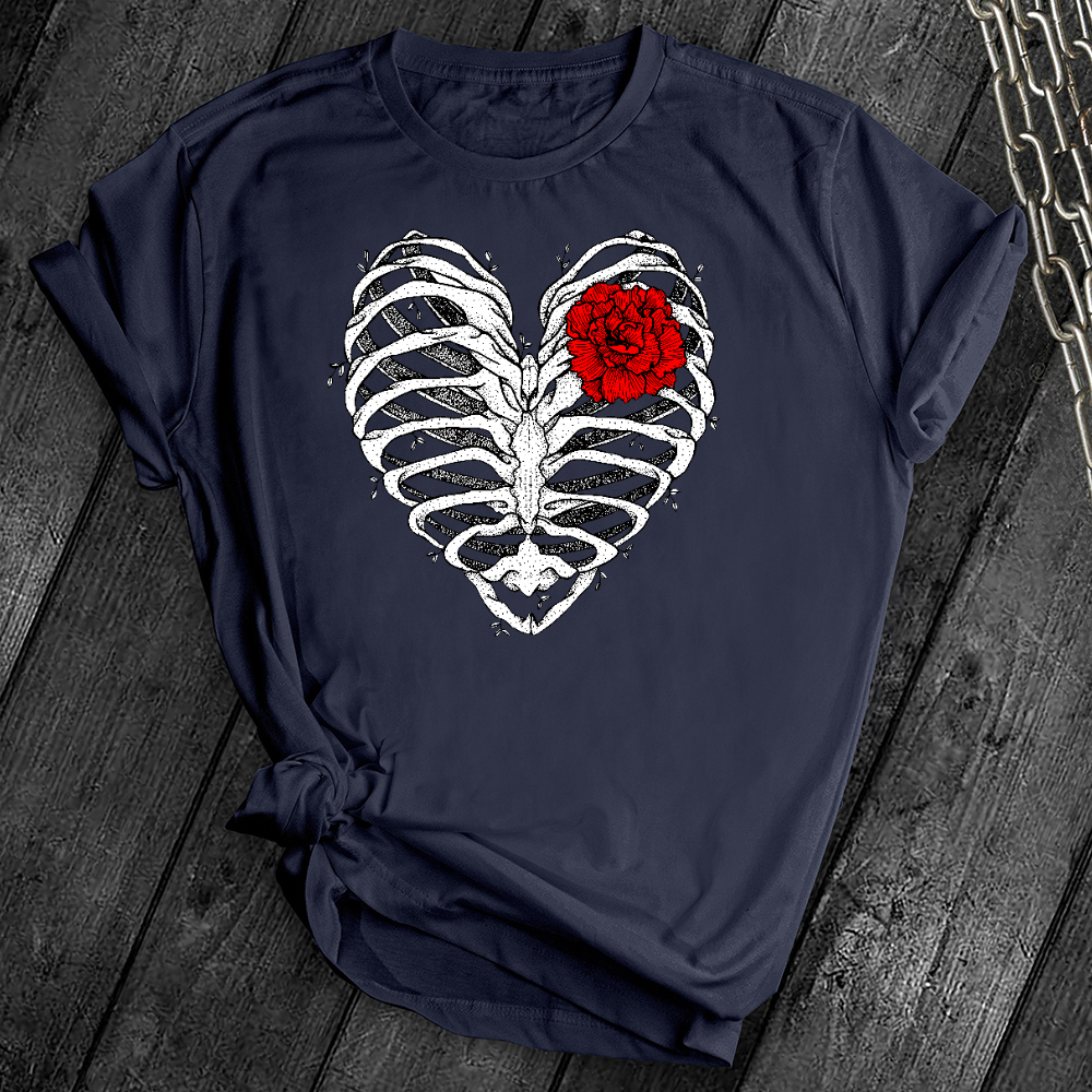 Heart Rib Cage Rose Tee