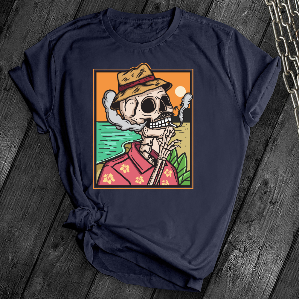Tropic Smoking Skull Tee