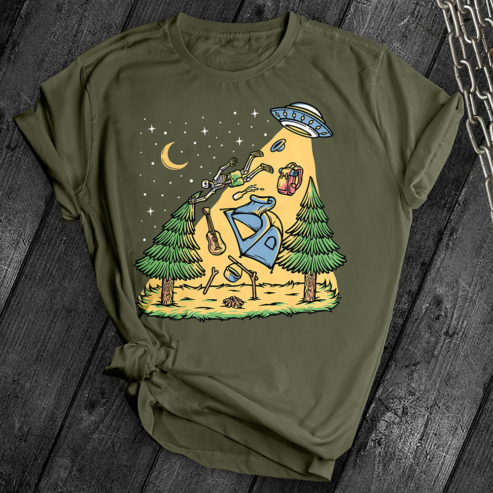 Skeleton UFO Abduction Tee
