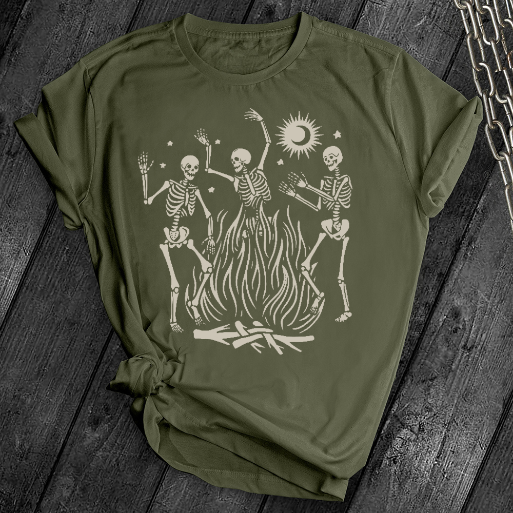 Campfire Dancing Skeletons Tee
