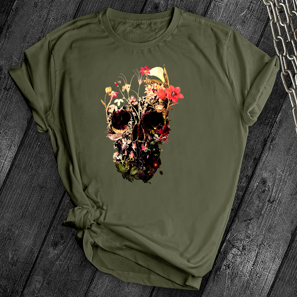 Bloom Flower Skull Tee
