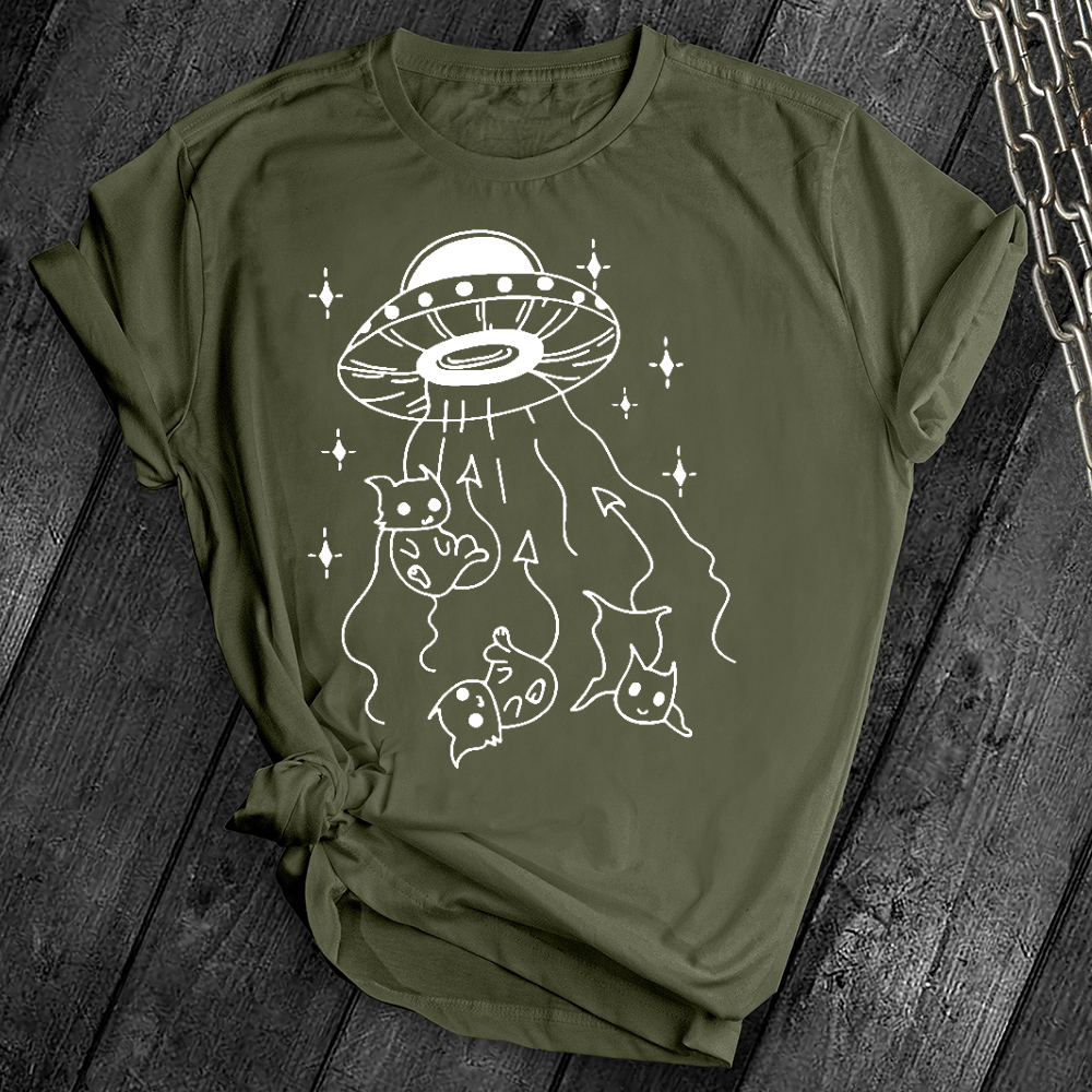 Alien Abduction Cats Tee