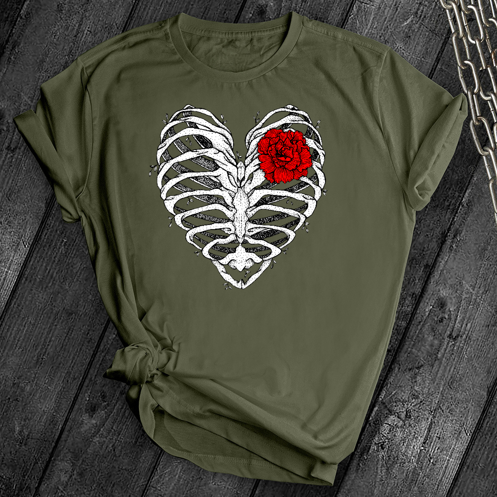 Heart Rib Cage Rose Tee