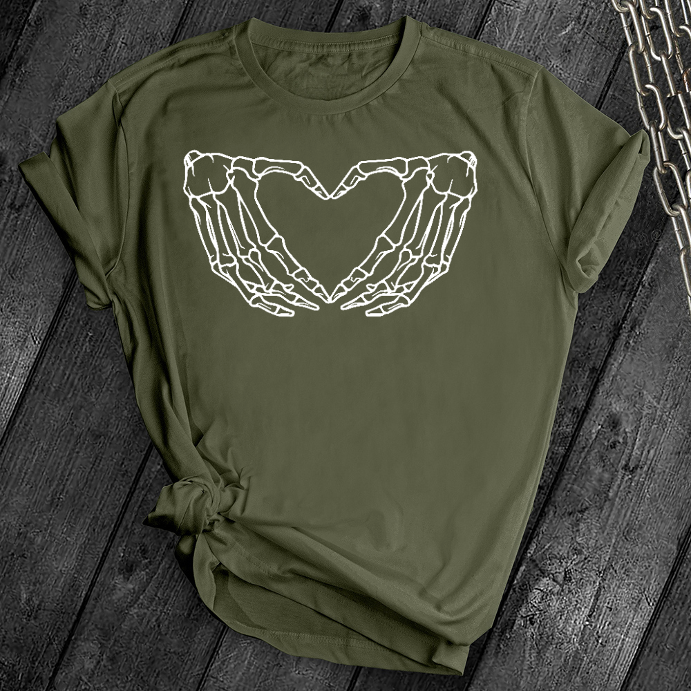 Skeleton Heart Hands Tee