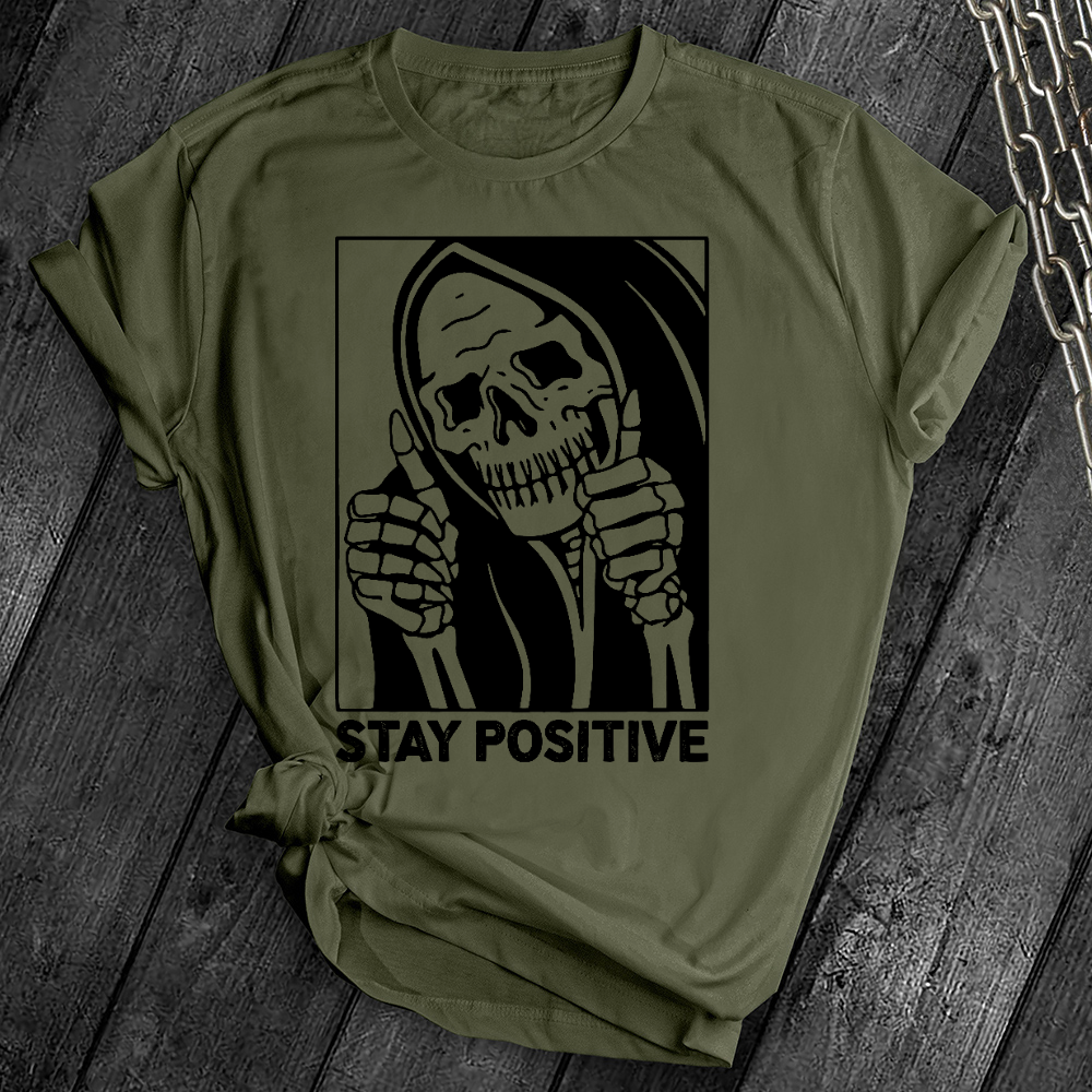 Stay Positive Skeleton Tee