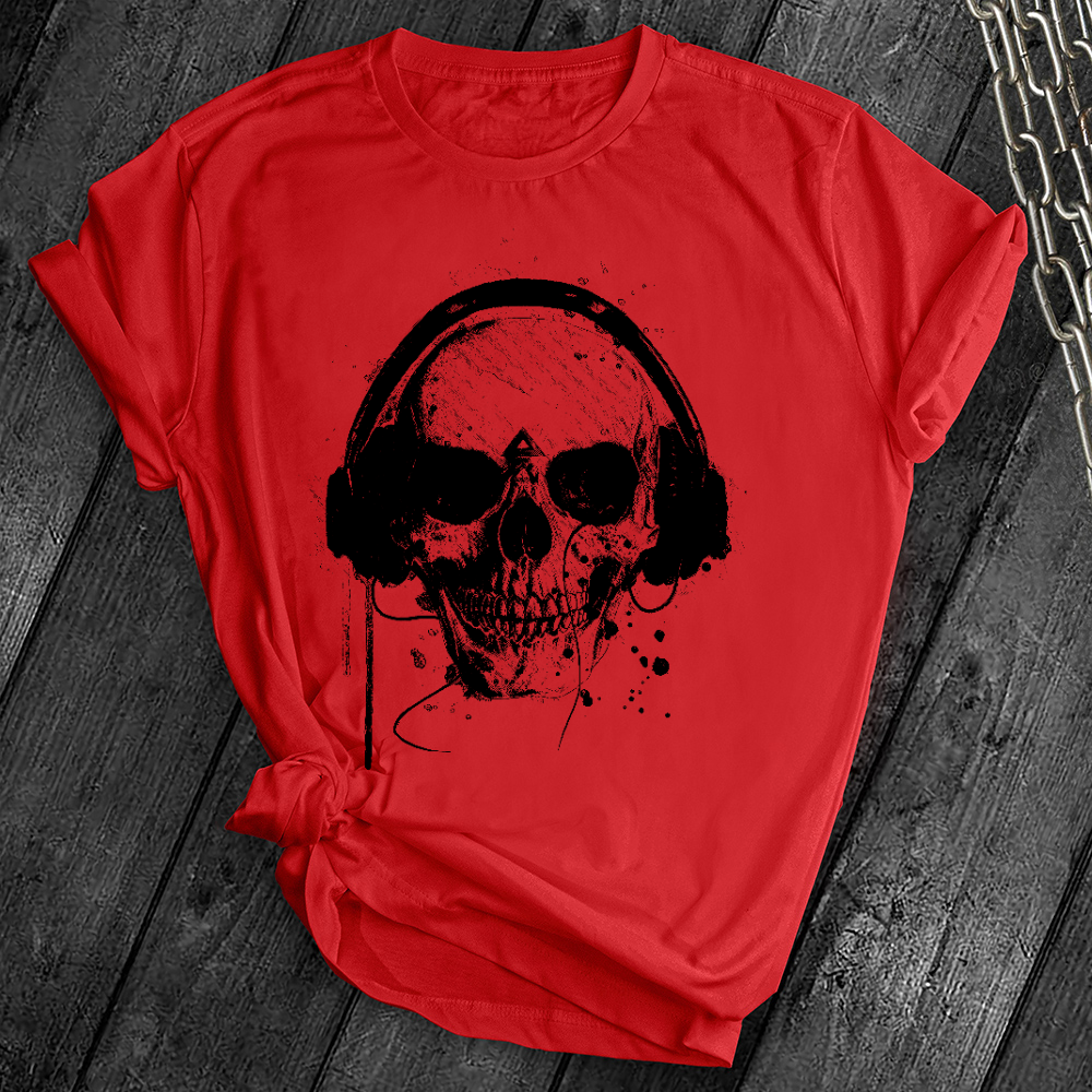 Skull Headphones Music Tee