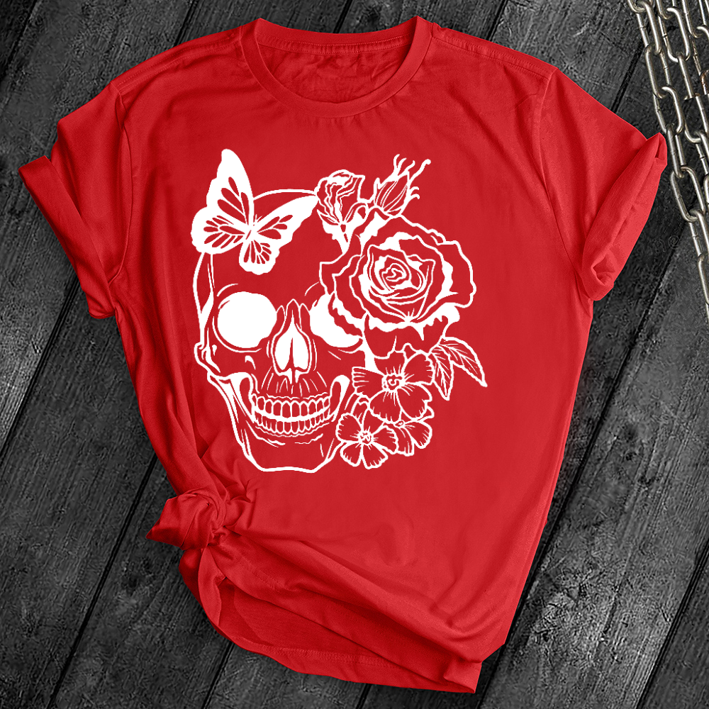 Simple Flower Sugar Skull Tee