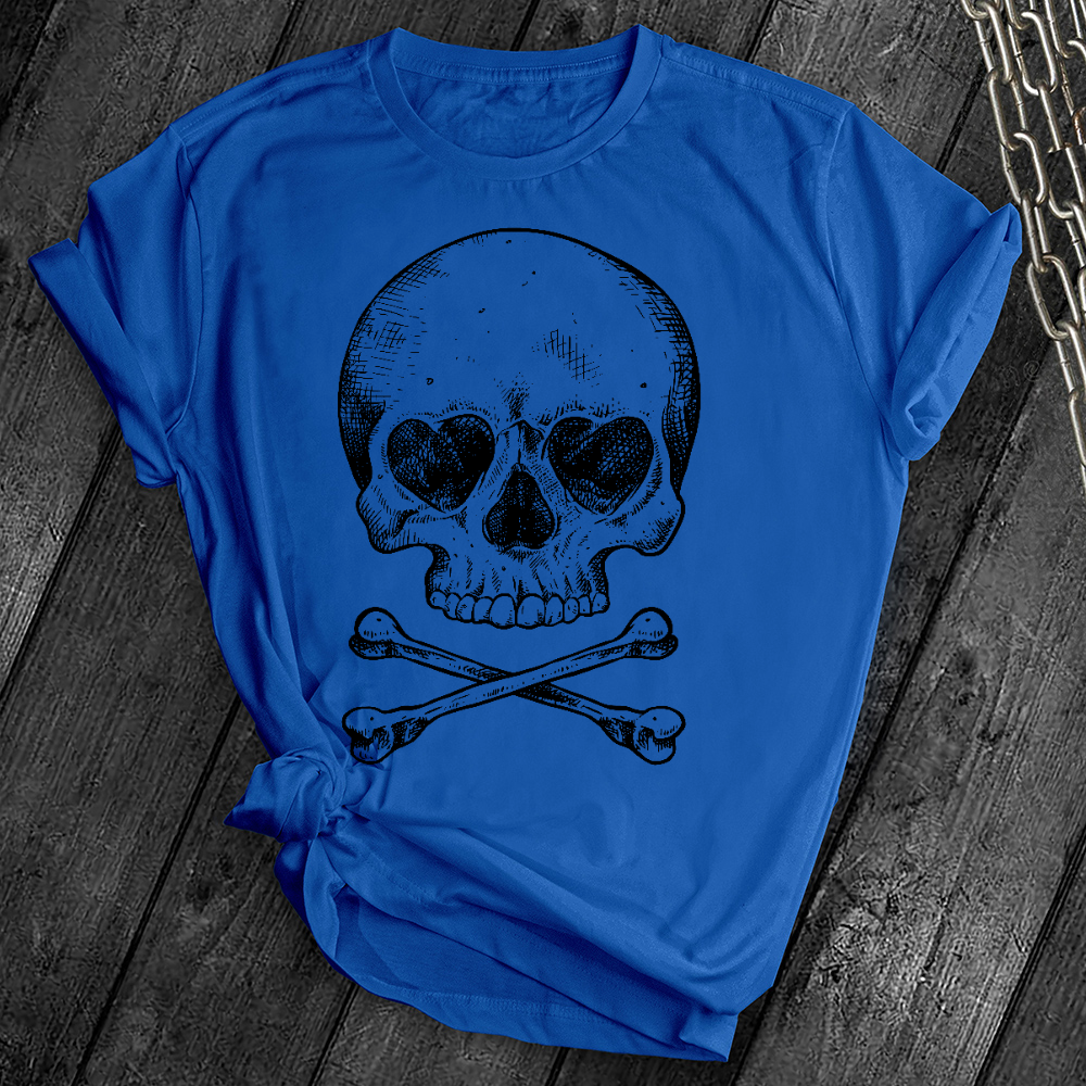 Heart Eyes Skull Crossbones Tee