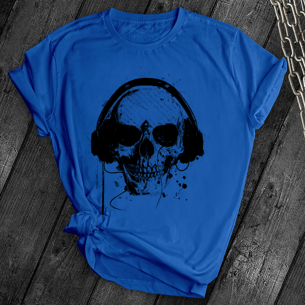 Skull Headphones Music Tee