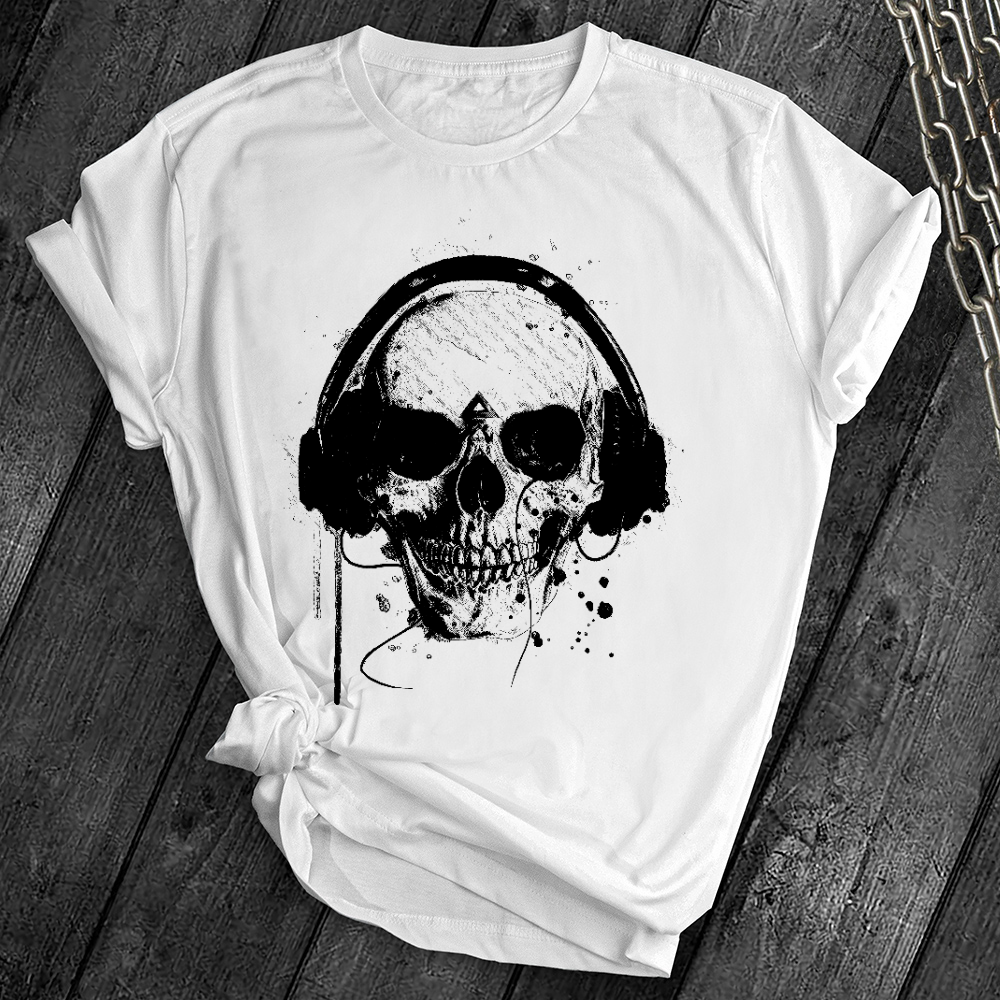 Skull Headphones Music Tee