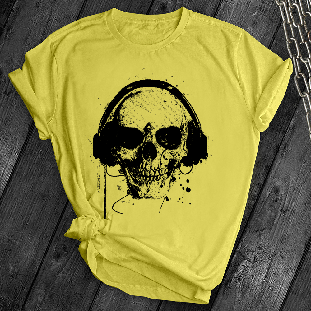 Skull Headphones Music Tee